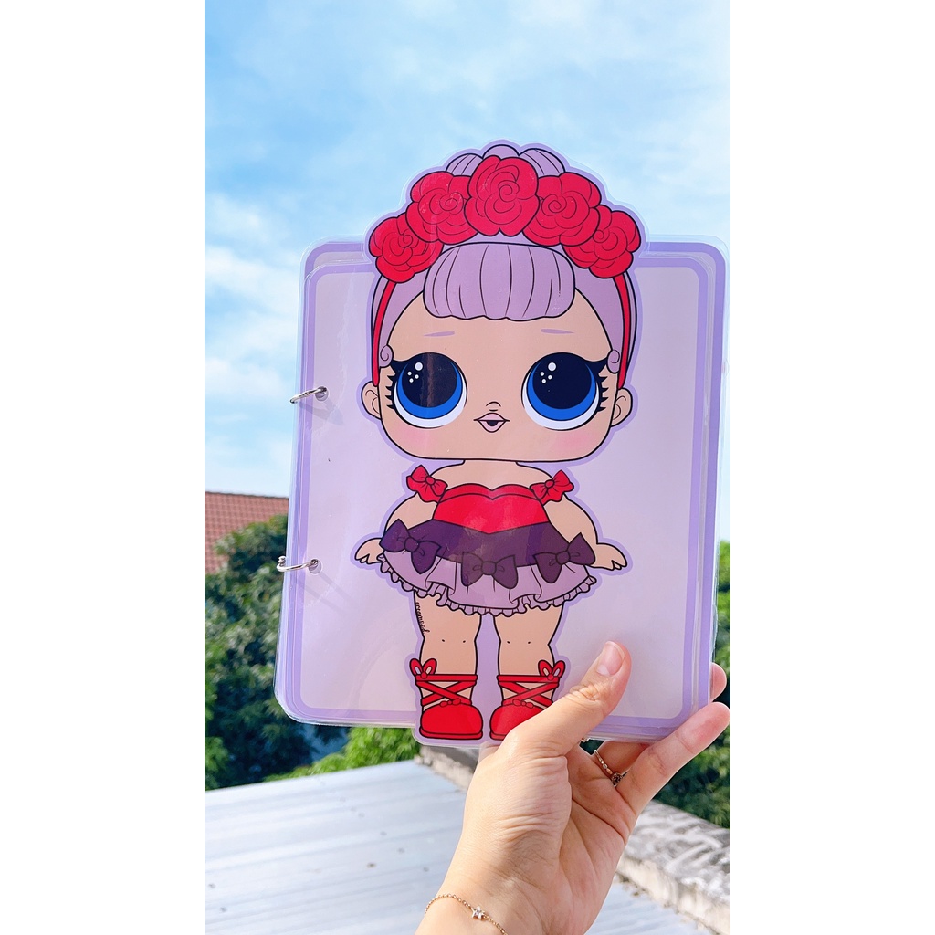 Sách bóc dán Búp Bê Thời trang LOL, quà tặng sinh nhật cho bé gái , Học liệu bóc dán Thay đồ cho ChiBi Búp bê thời trang