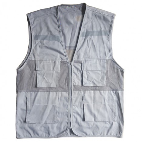 Áo gile kĩ sư bảo hộ màu ghi sáng