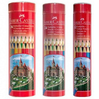 Chì Màu Faber-Castell Lục Giác Castle Hộp Thiếc Tròn [yalcado.station]