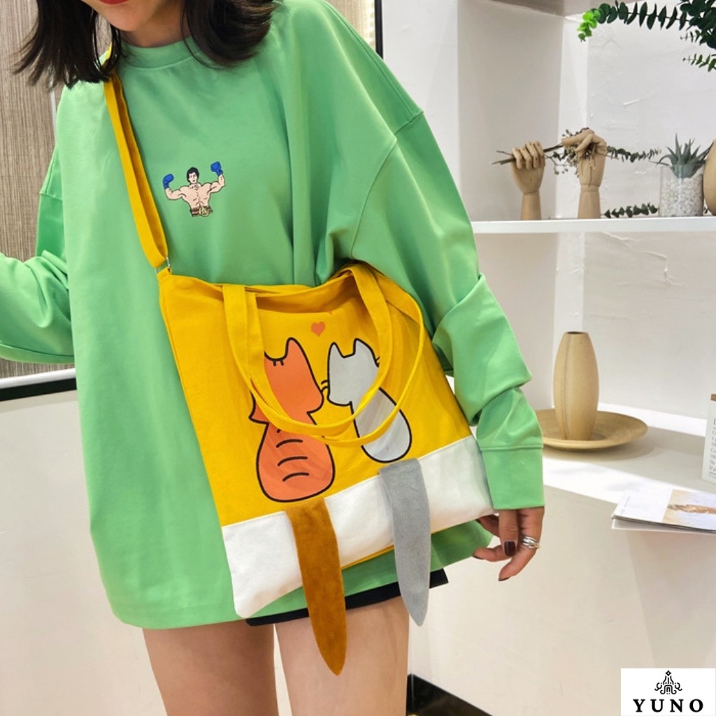 Túi Vải Bố Canvas Tote Đựng Đồ Quần Áo Đeo Vai Thời Trang Giá Rẻ YUNO M29