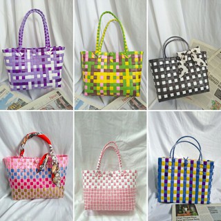 Túi đan thủ công hiện đại size lớn 25cm