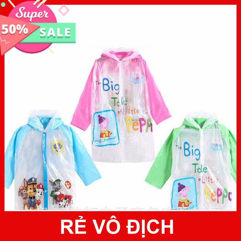 [XK][FREESHIP] ÁO MƯA PEPPA PIG CHO BÉ XXL, XXXL (CAO 1M2 ĐẾN 1M5) (9266, LM) [HCM]