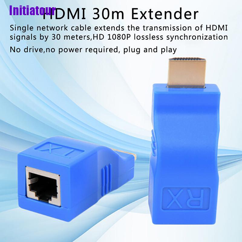 Set 2 Đầu Chuyển Đổi 1080p Hdmi Sang Rj45 Cat 6 Network Lan Ethernet