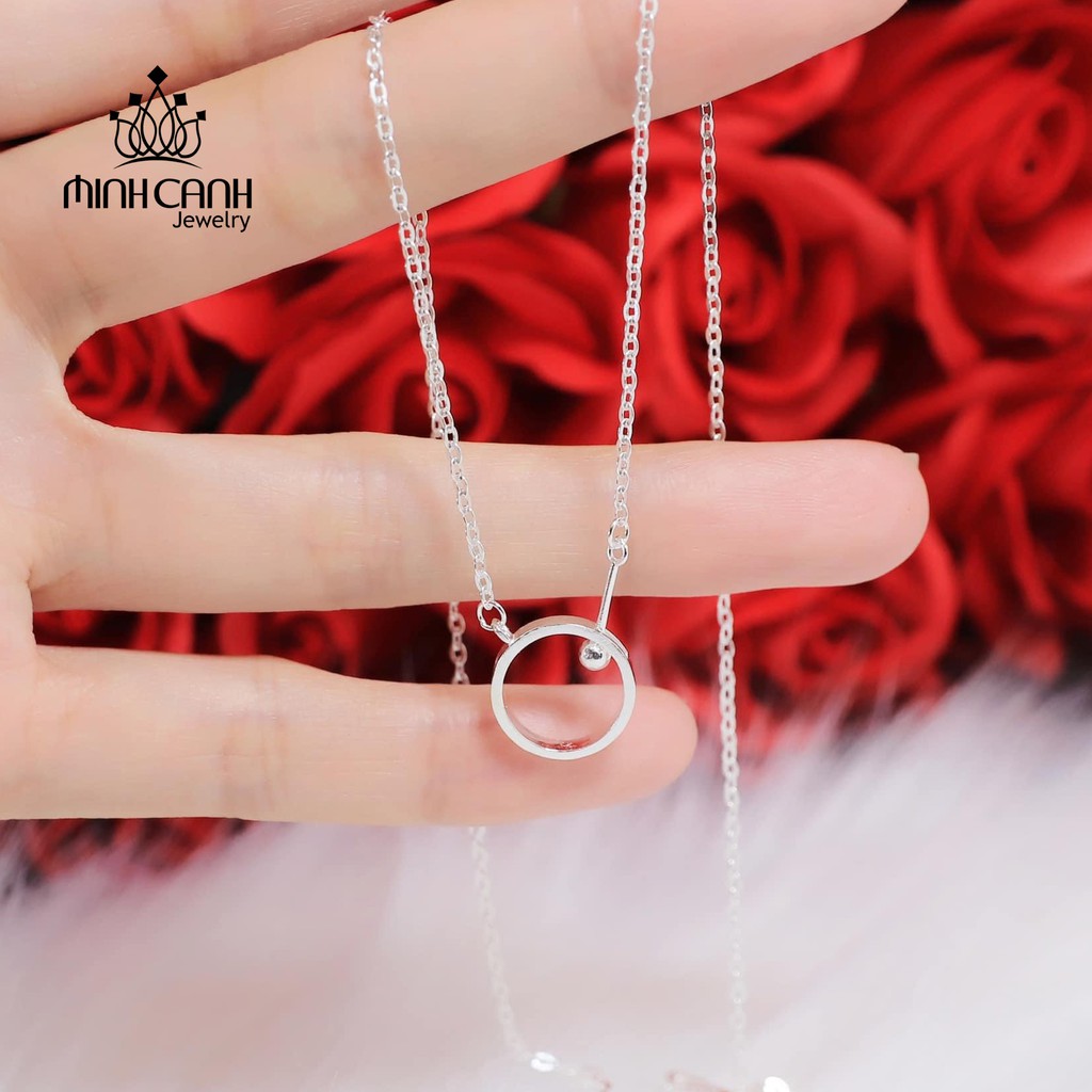 Dây Chuyền Bạc Vòng Tròn Thanh Bạc Mix Bi - Minh Canh Jewelry