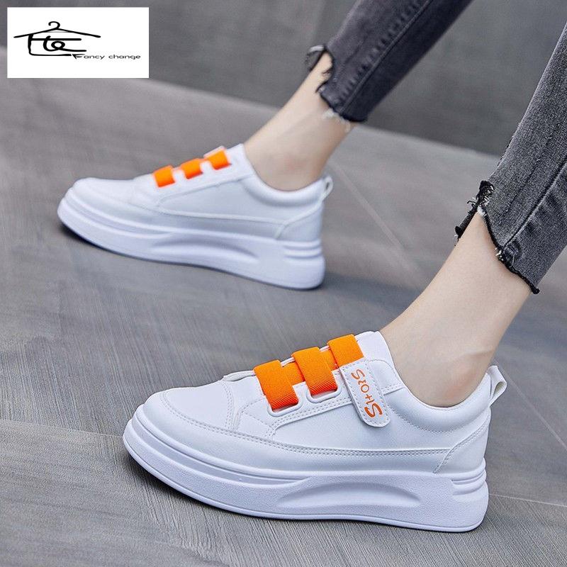 Giày Thể Thao Bằng Da Đế Dày Thời Trang Năng Động Dành Cho Nữ