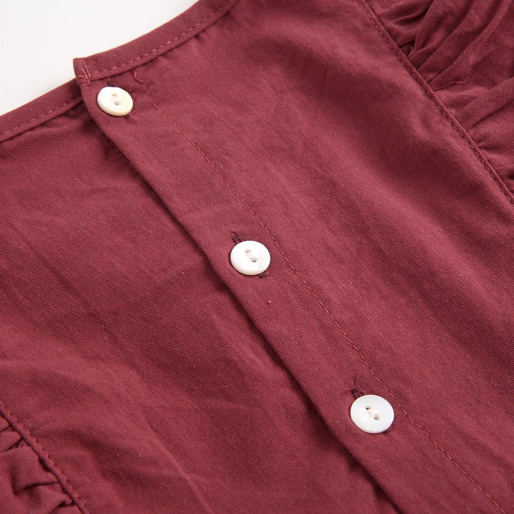 Bộ Áo Liền Quần Sanlutoz Bằng Chất Liệu Cotton Màu Đỏ Dành Cho Bé Gái