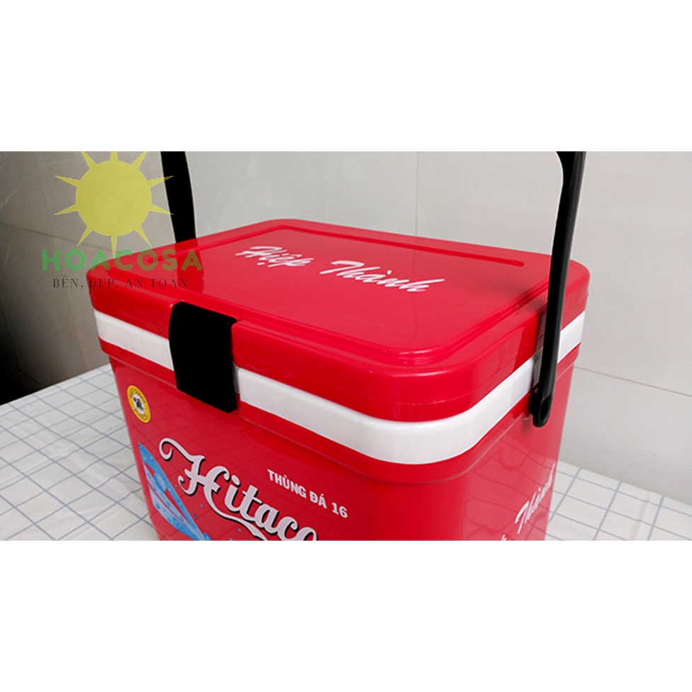 Thùng Đá Mini 16 Lít  Hitaco - Có Khóa Nắp, Tay Xách Tiện Lợi. Giữ Lạnh Lâu- Đồ Gia Dụng Hoacosa.