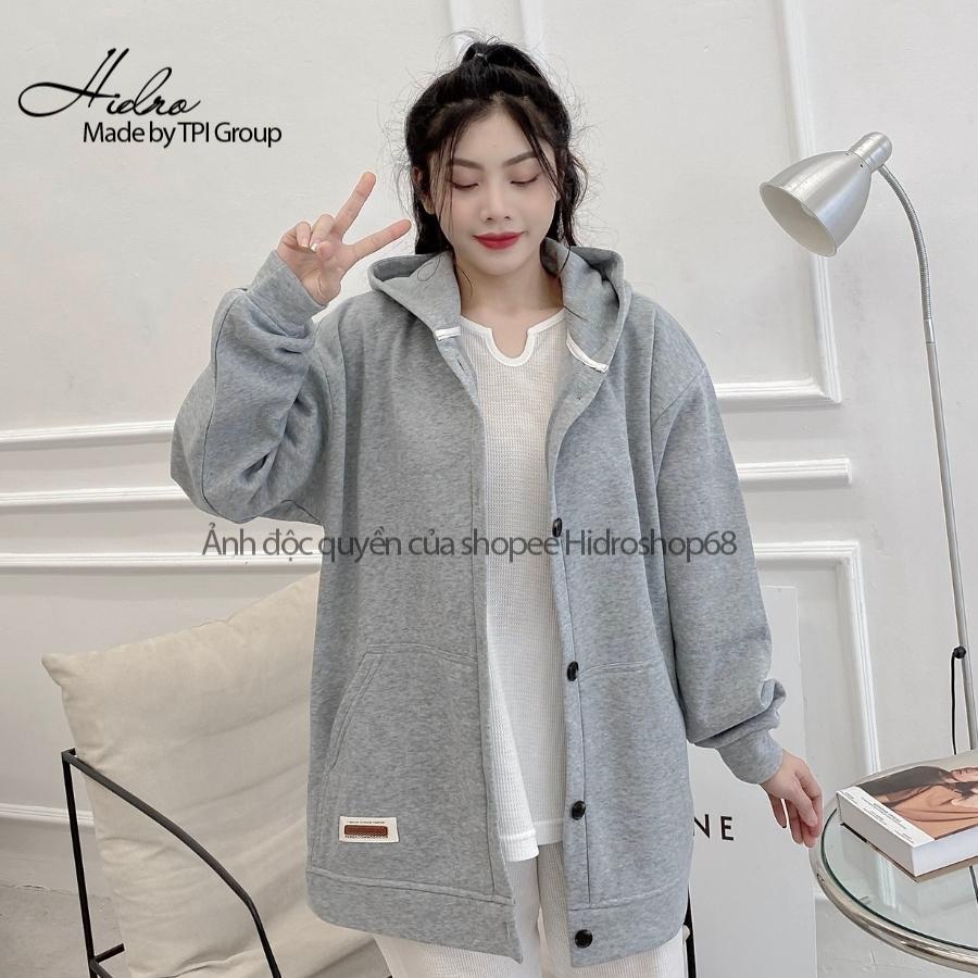 Áo Khoác Hoodie Cài Cúc Unisex Nam Nữ Chất Nỉ Bông Dày Dặn Form Rộng Oversize | WebRaoVat - webraovat.net.vn