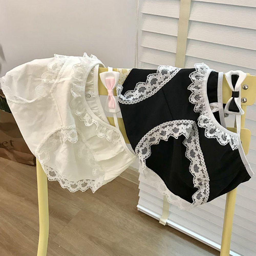 AROMA Quần Lót Cotton Thoáng Khí Phối Ren Phong Cách Lolita Nhật Bản