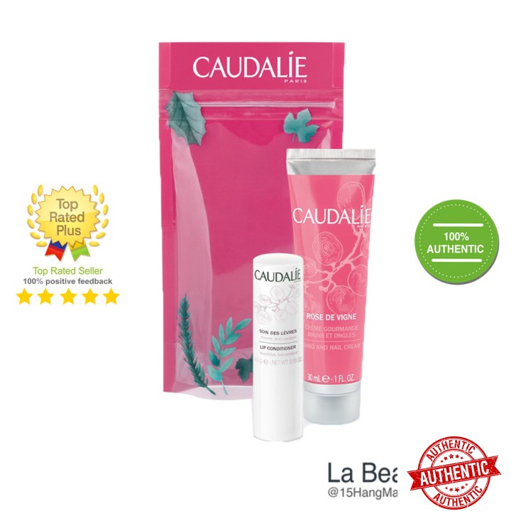 [Mã giảm giá mỹ phẩm chính hãng] Caudalie Hand Cream Travel Trio Set - Bộ Sản Phẩm Kem Tay và Dưỡng Môi Du Lịch Caudalie