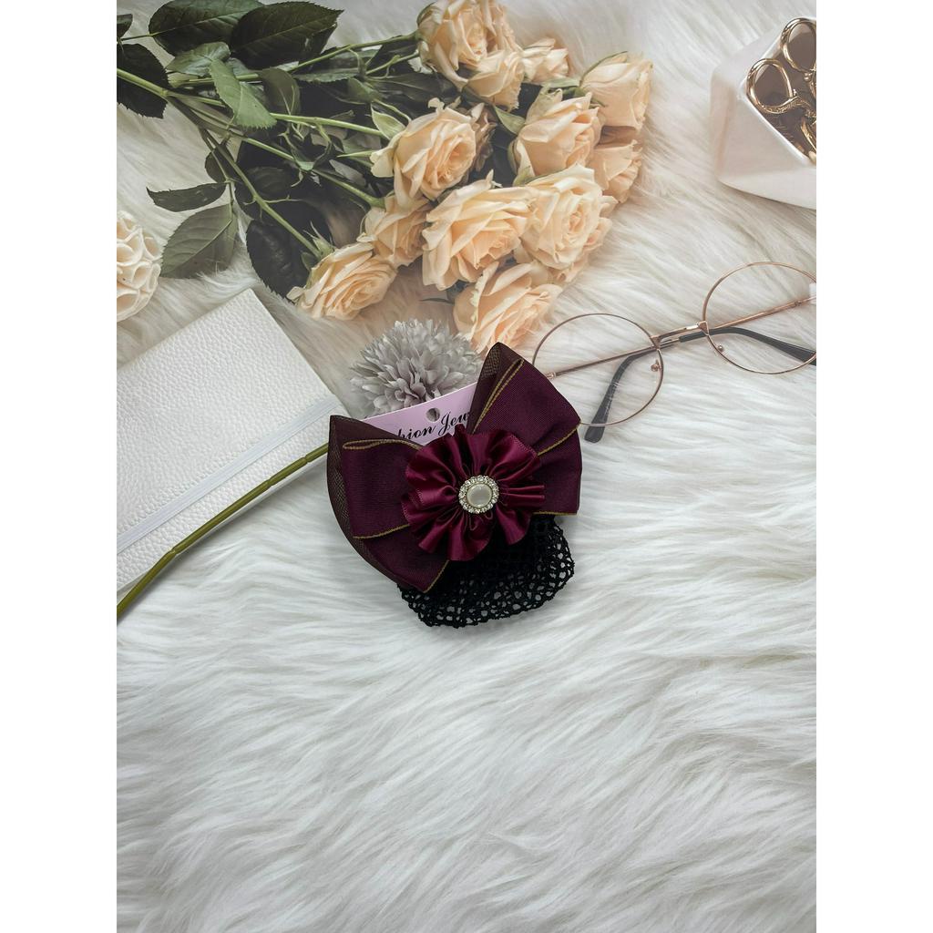 Cặp Tóc Tiếp Viên, Nơ Cài Tóc Dạng Lưới Búi Tóc Công Sở Thời Trang (CC7)