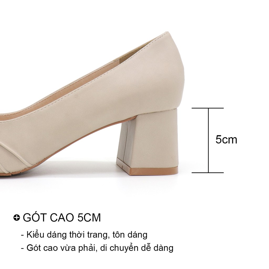 Cao gót nữ 5p đế vuông mũi vuông dáng giày búp bê bít mũi thời trang công sở bAimée &amp; bAmor - MS1704