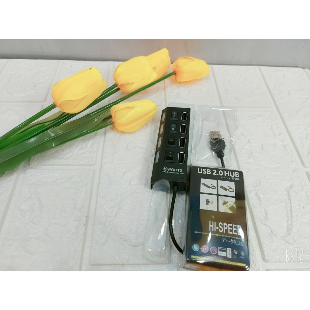 Bộ Chia USB Từ 1 Cổng USB Ra 4 Cổng USB ,Có Công Tắc Led-BẢO HÀNH ĐỔI MỚI