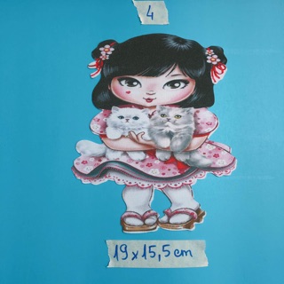 Hình vải ủi bé gái có keo