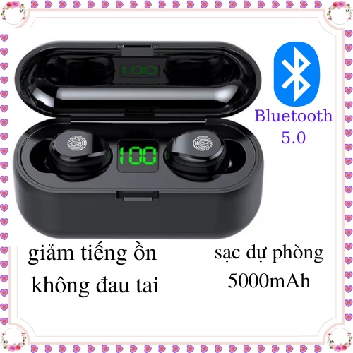 Tai nghe nhét tai không dây bluetooth amoi F9 Pro kèm pin sạc tiện ích,có màn hình hiển thị kỹ thuật số