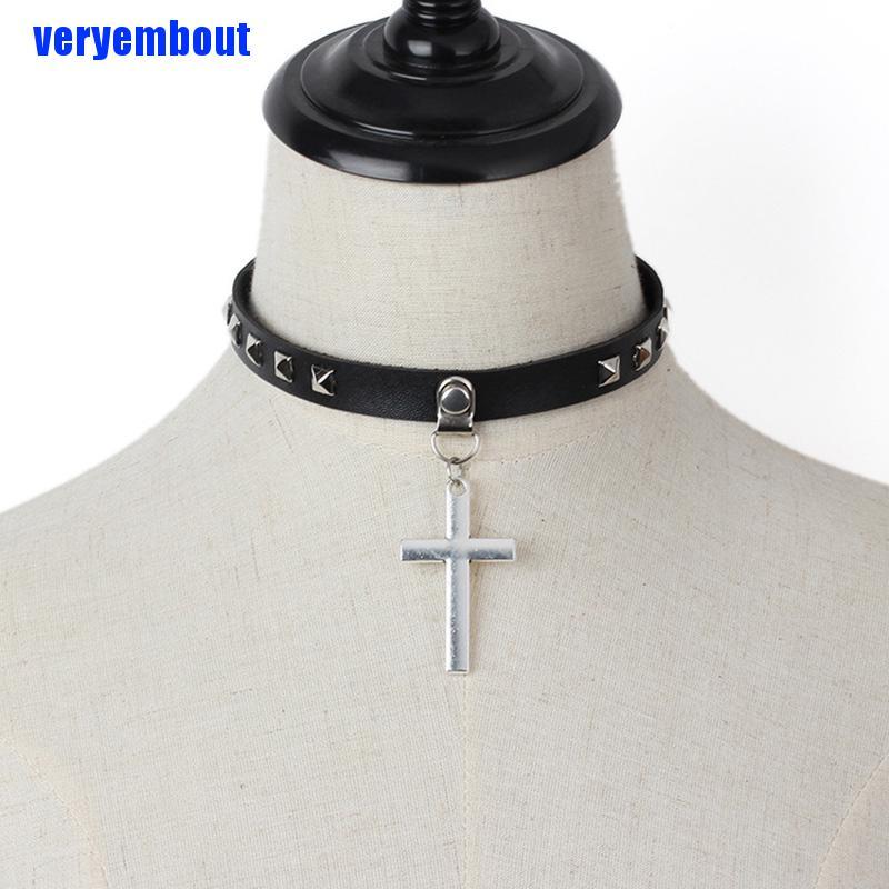 Vòng Cổ Choker Da PU Đính Gai Nhọn Phong Cách Gothic Punk