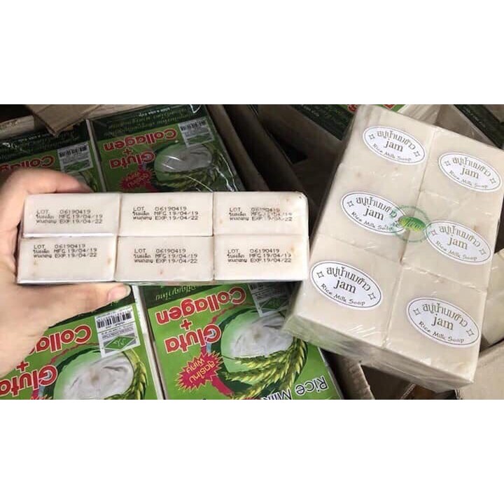 1 lốc nguyên xà phòng gạo thái vuông cho sỉ ( 1 lốc 12 bánh )