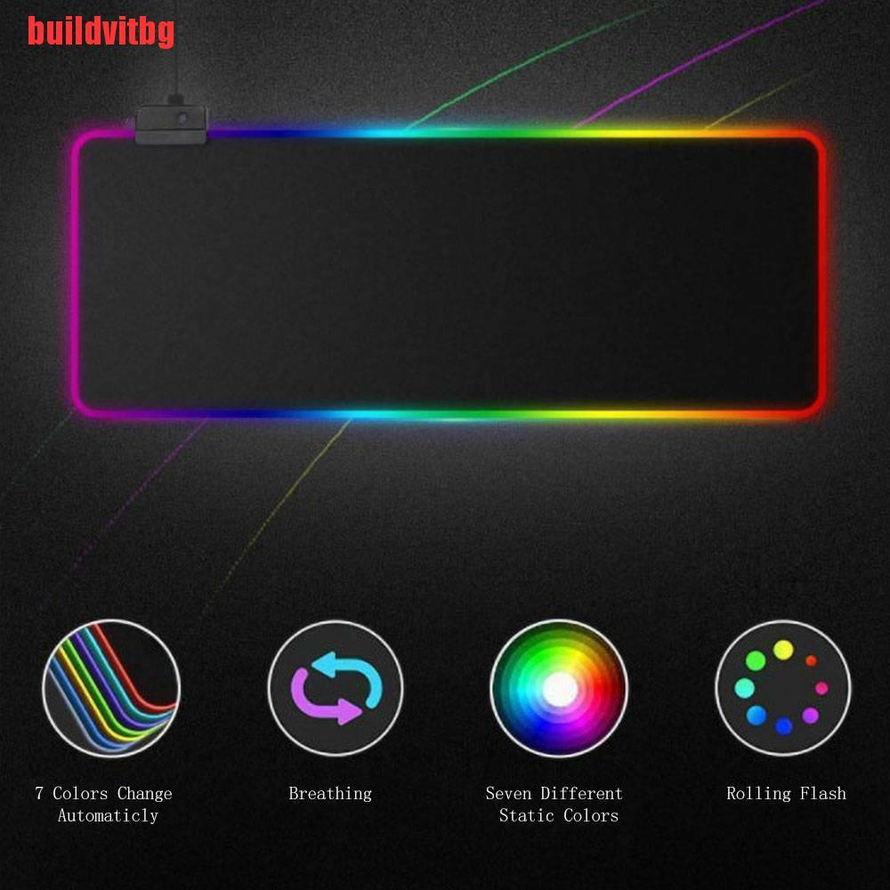 {buildvitbg}Large RGB Colorful LED Lighting Gaming Mouse Pad Mat 800*300mm for PC Laptop GVQ