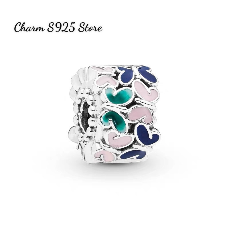 charm pan khoá chặn hoạ tiết sắc màu butterfly bạc s925 cao cấp