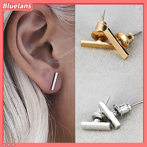 Cặp khuyên tai hợp kim hình số I đơn giản cá tính sang trọng dành cho nữ