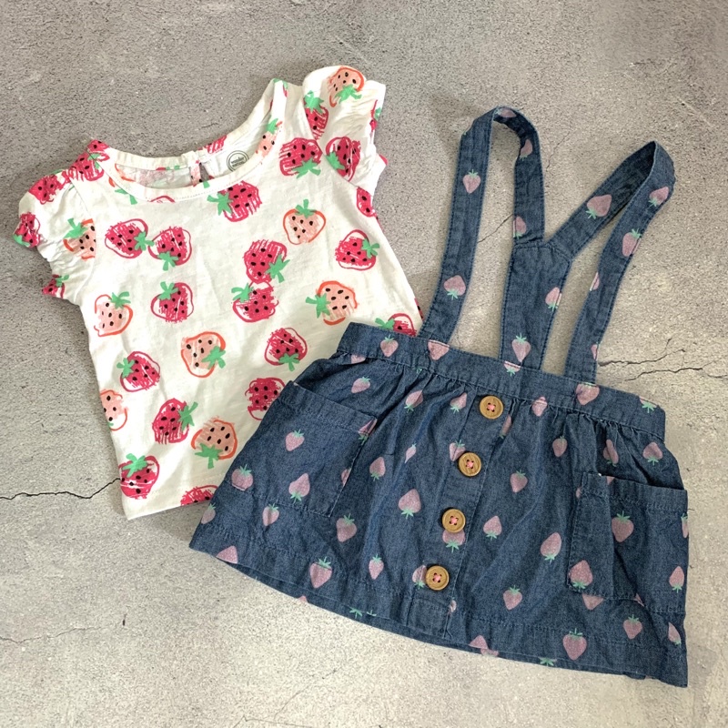 Set yếm cánh tiên kèm áo xuất dư xịn hãng Wonder cho bé gái 3m-5y.