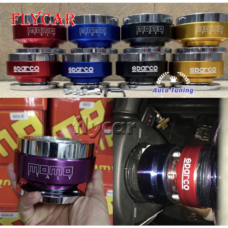 Bộ Điều Hợp Vô Lăng Tháo Gỡ Nhanh 6 Lỗ Cho Xe Đua Momo Sparco