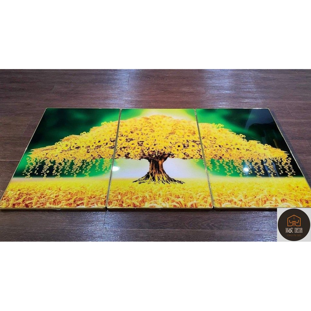 Xả tranh tráng gương cỡ to, combo 3 bức 50x70cm hoặc 60x90cm, tranh có sẵn khung treo