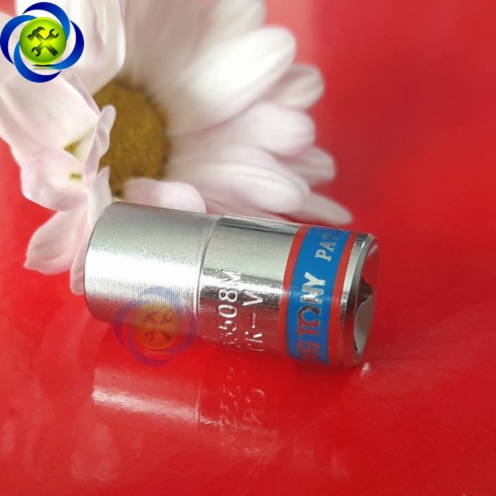 Tuýp 8mm 1/4 Kingtony 233508M loại ngắn 6 cạnh màu trắng