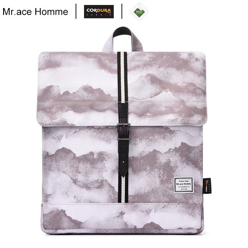 Balo Nữ Nắp Đậy 13inch Mr.ace Homme MR19A1458B01 / Xám trắng vện tím