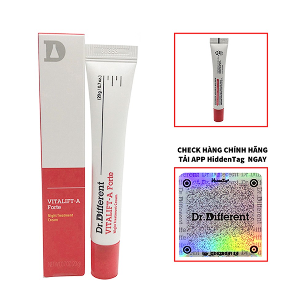 Kem dưỡng da, Kem chống lão hóa da Dr.different Vita A Cream Forte Retinal 0.1% làm mờ thâm nám, tàn nhang căng bóng da | BigBuy360 - bigbuy360.vn