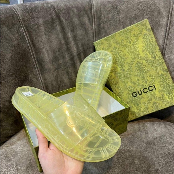 [ Full Box + Bill ] Dép Nam Nữ Gucci Trong Suốt Đủ Màu Freesize, Dép Quai Ngang GC Siêu Cấp Hot Hit 2022