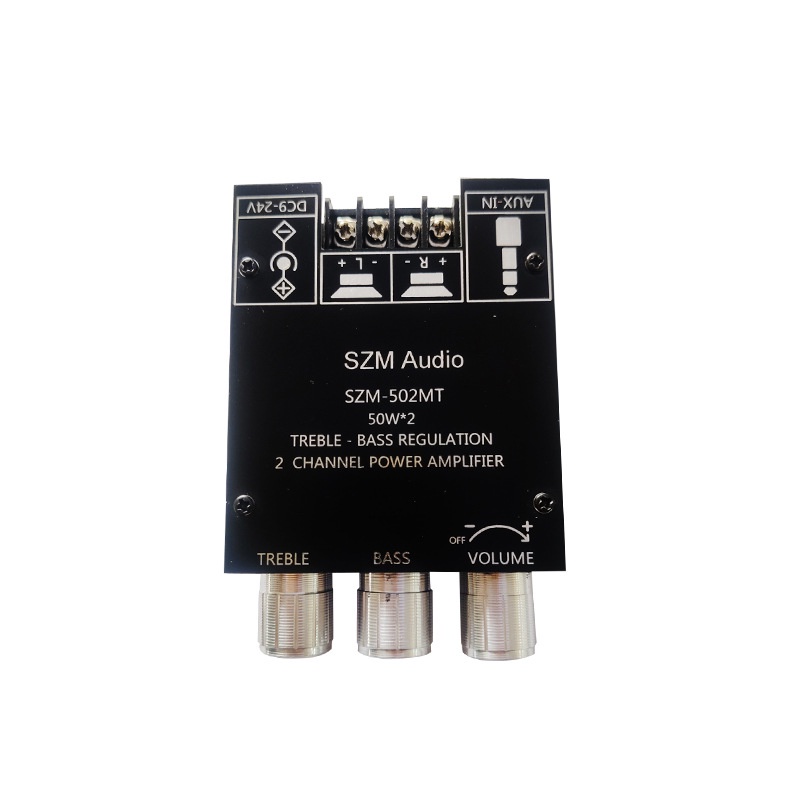 Bộ khuếch đại công suất mô-đun bluetooth trên ô tô 2.0 kênh đôi điều chỉnh âm trầm bo mạch khuếch đại công suất 50w * 2