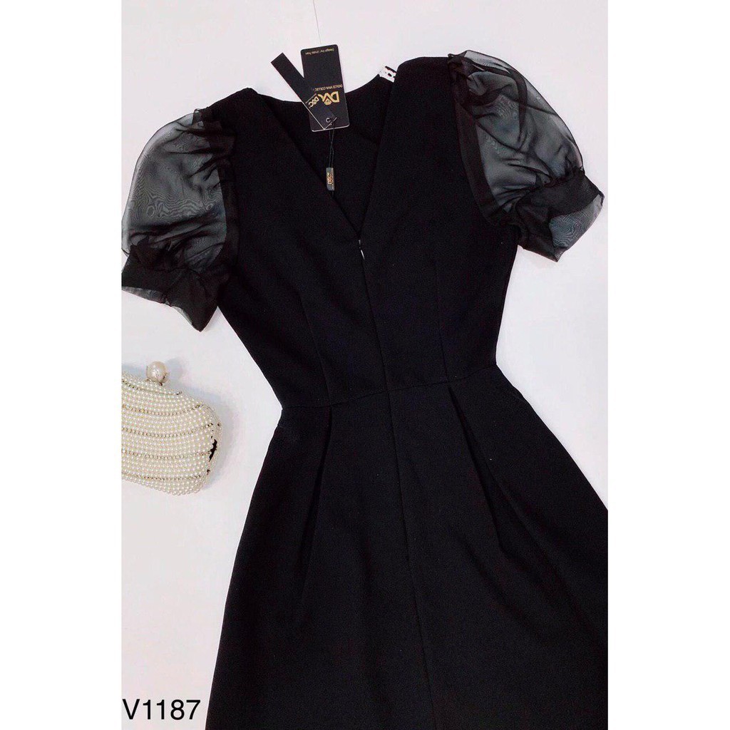 [ xả kho ] MiD Váy đen tiểu thư tay bồng thiết kế V1187 Mie Design kèm ảnh thật