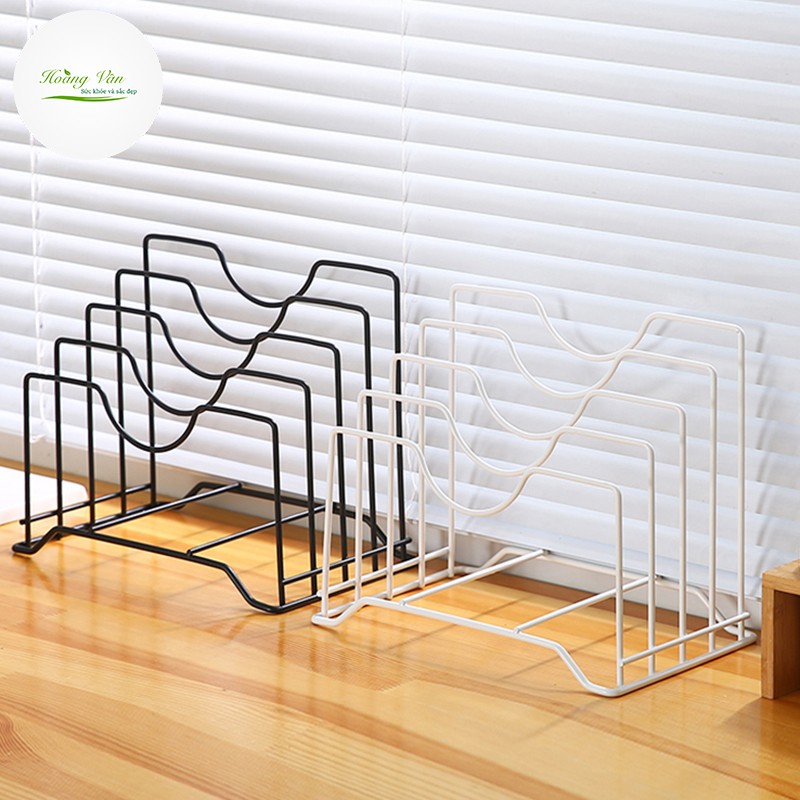 Kệ để nắp nồi dao thớt đa năng 4 ngăn thép sơn tĩnh điện | BigBuy360 - bigbuy360.vn