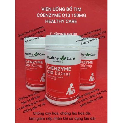 Viên bổ tim Coenzyme Q10 150mg Healthy Care 100 viên của úc