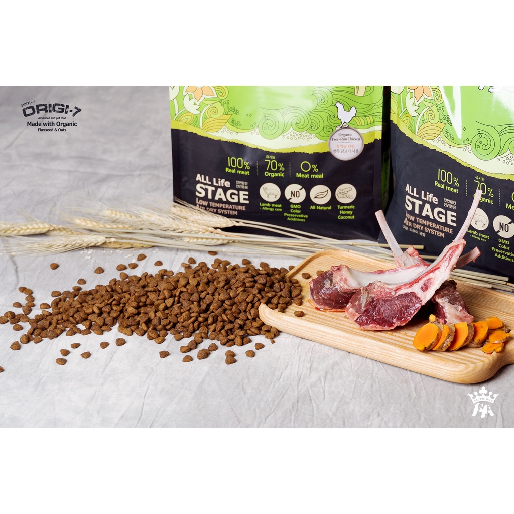 Hạt mềm cho chó Origi-7 gói 1.2kg, thức ăn hữu cơ organic cho chó lớn cún nhỏ Con Mèo Xiêm