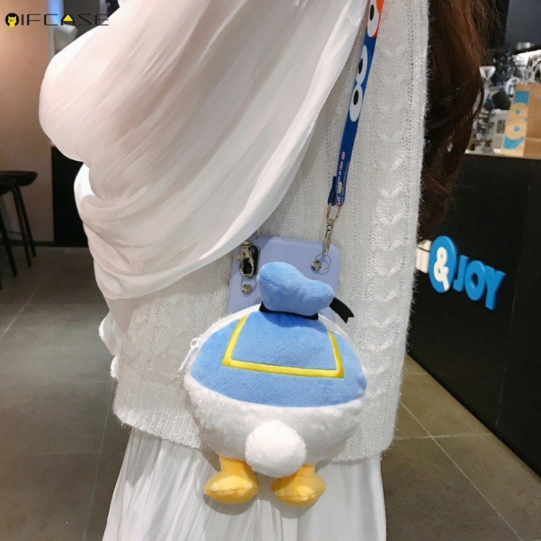 Ốp điện thoại TPU mềm có dây đeo và ví hình kỳ lân/vịt Donald/corgi cho Xiaomi Redmi Note 10 Pro Max 10S Mi 11 Lite