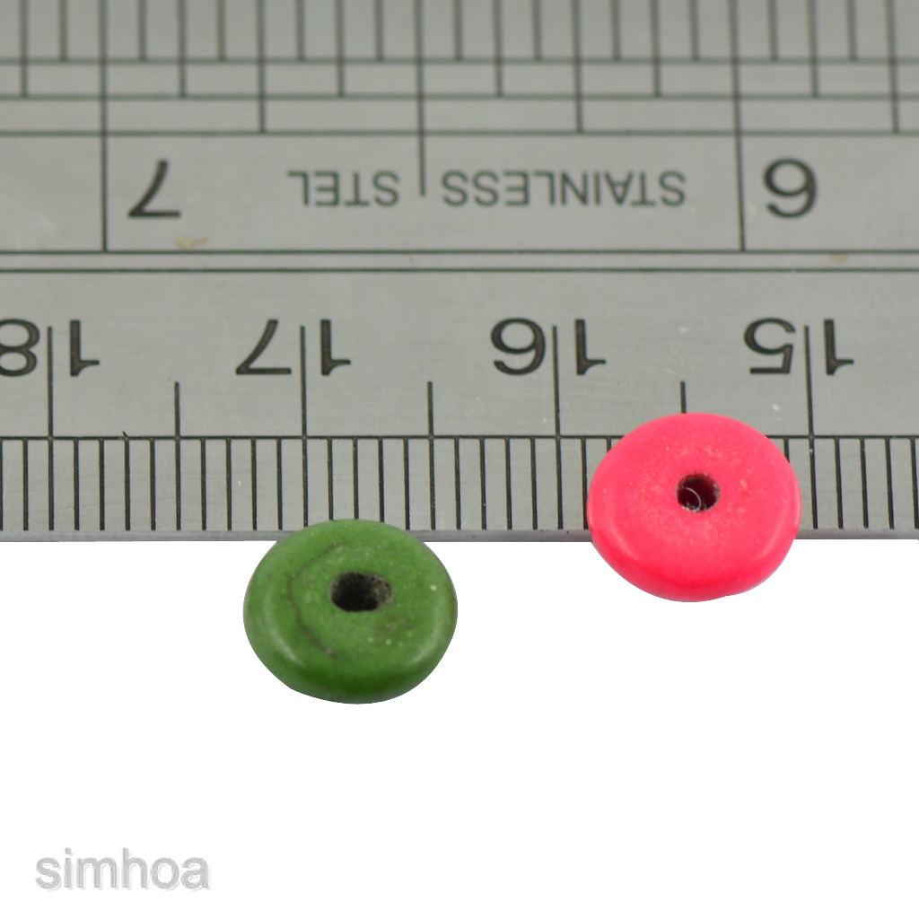 1 sợi dây dài 15.5&quot; xâu hạt howlite cùng đá ngọc lam và rondelle 8mm dùng để làm đồ thủ công