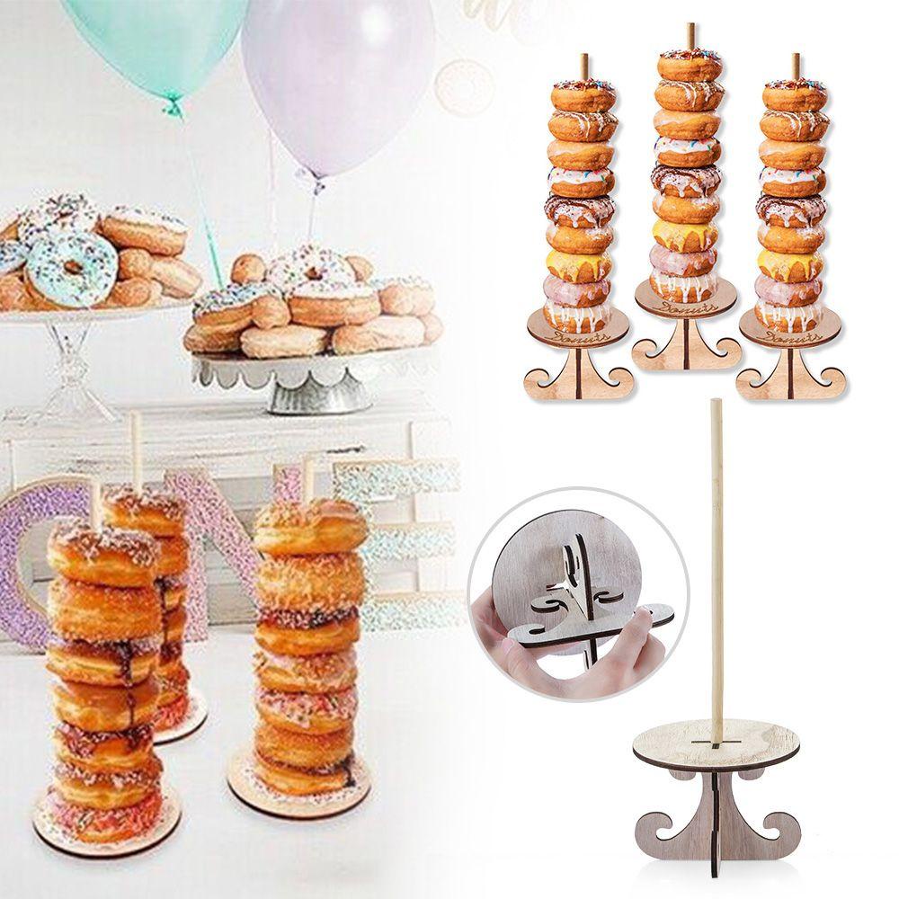 CONOPERY Giá Đỡ Bánh Donut Bằng Gỗ Dùng Trang Trí Tiệc Cưới / Sinh Nhật