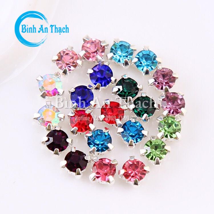 100 Viên Đá Đế 4 Chấu S25-5mm Hạt Pha Lê Đính Kết Trang Phục Thời Trang, Làm Phụ Kiện - Bình An Thạch