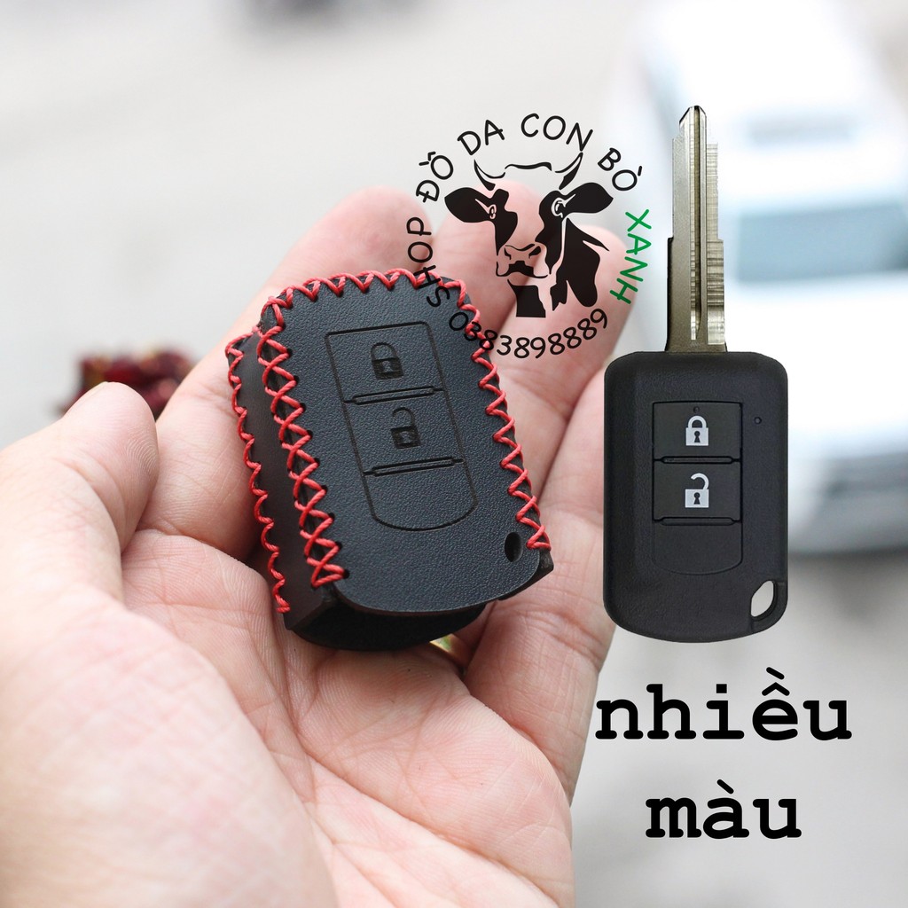 Bao Da Chìa Khoá Mitsubishi Xpander, Triton, Attrage, Mirage, Lancer (chìa cơ) handmade Da Thật