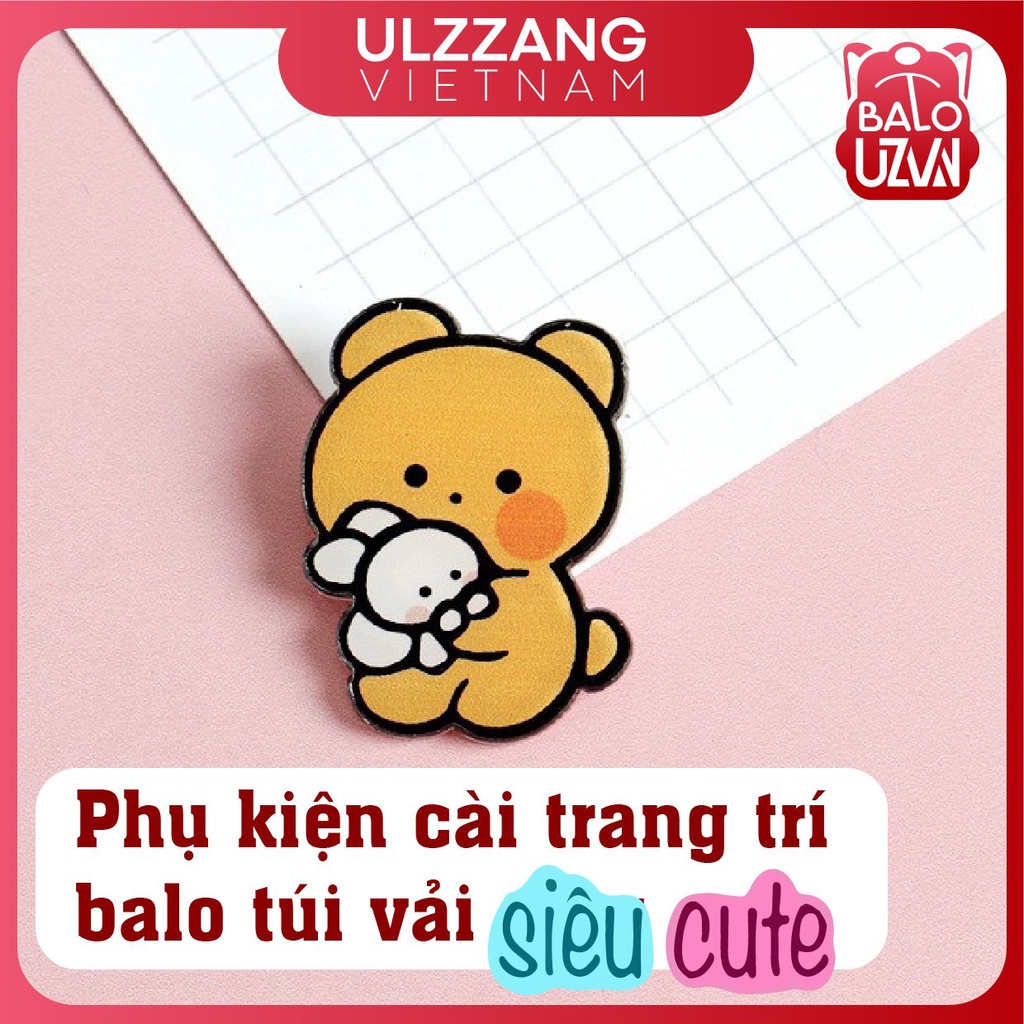 Sticker gắn balo ulzzang sinh viên, huy hiệu cài cặp học sinh, ghim cài phụ kiện ba lô, túi, mũ, nón hoạt hình dễ thương