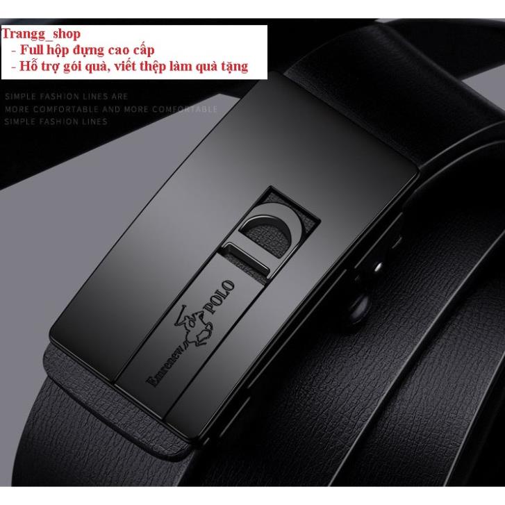Thắt lưng da nam cao cấp - dây nịt nam da bò 2 lớp EMRENEW POLO -Full hộp đựng cao cấp-BH 12 tháng Đẹp