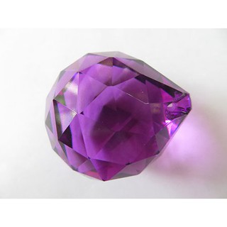 Cầu treo thủy tinh giác cạnh màu Tím ĐK 7,7 cm - Đồ phong thủy - Vật chấn trạch