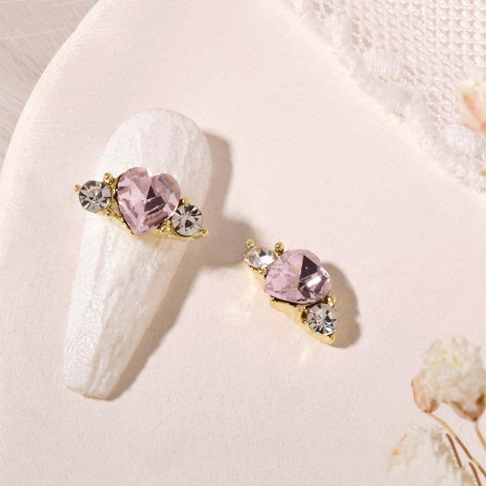 Móng Tay Giả Họa Tiết Trái Tim Xinh Xắn|Phụ Kiện Trang Trí Móng Tay 3D Thời Trang