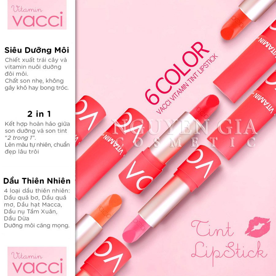 Son Dưỡng Môi Có Màu Lâu Phai Cao Cấp Vacci Vitamin Tint Lipstick (Hàn Quốc) | BigBuy360 - bigbuy360.vn