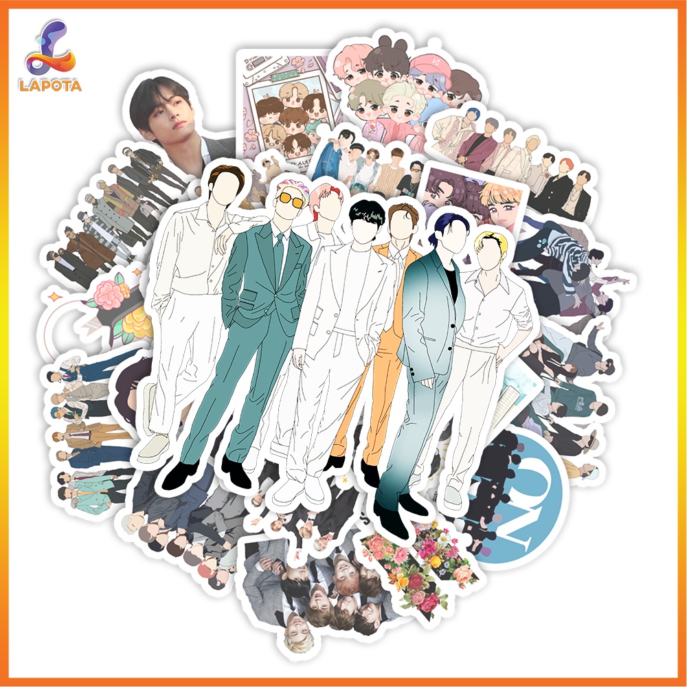 Set 50 cái Sticker BTS chống nước dán mũ bảo hiểm, dán điện thoại, hình dán BTS cute dán sổ, sticker BTS chibi