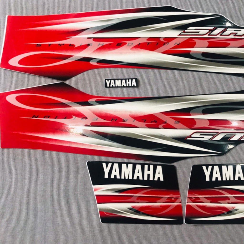 Trọn bộ tem rời dán xe máy Yamaha Sirius 2013 màu đỏ