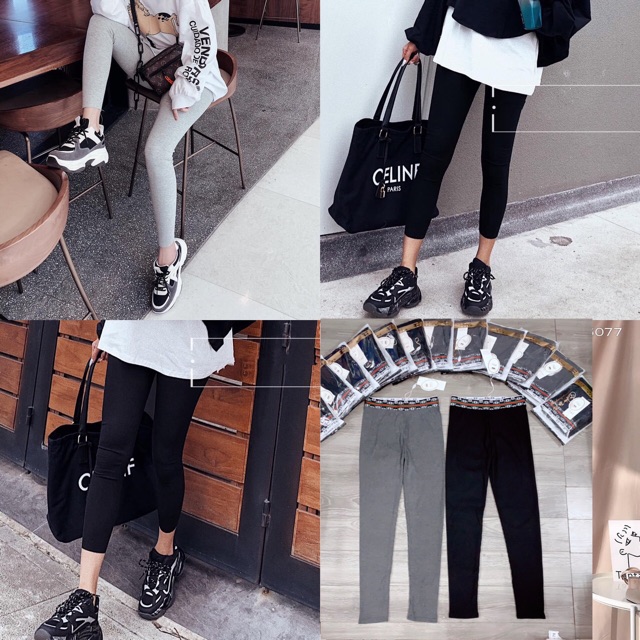 Quần legging gân quảng châu viền đỏ 02 | BigBuy360 - bigbuy360.vn