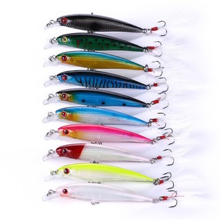 Mồi Câu lure, cá chẽm , có mú, cá ngão , cá biển đuôi lông dài 9cm nặng 8gr